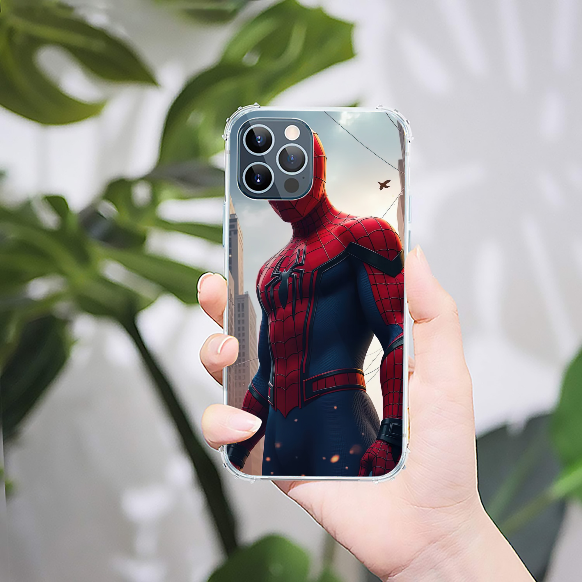 （画像用） Spider Man スパイダーマン 【iPhone 12シリーズ対応】透明スマホケース（クリアソフトケース）